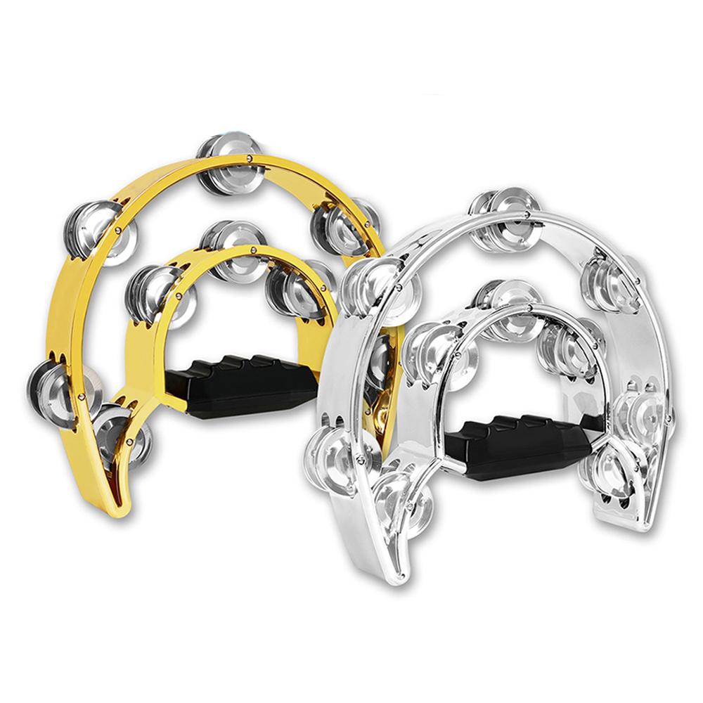 10-inch ABS Tambourine Electroplated with Metal Bells Hand Held Drum For Party Performance Concert Rhythm Instrument For Adults