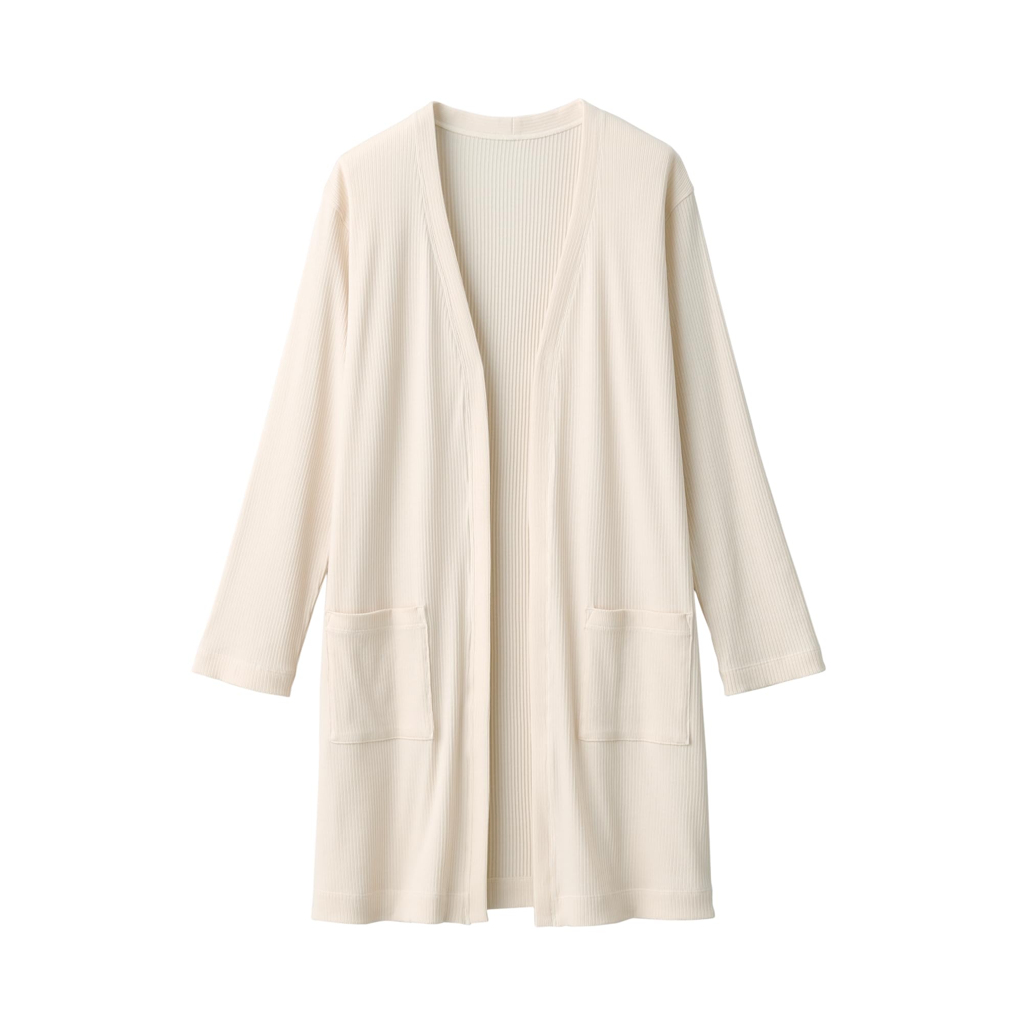 

MUJI Women s Smooth Rib Long Cardigan Women s FD1JUA4S Ivory Women s L