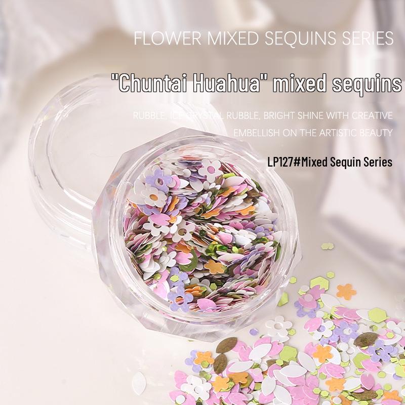 

Mixed Glitter Sequin Set: Bows, Flowers, Stars, Moons for Fairy Nail Art Accessories