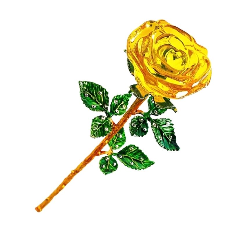 Schöne mehrfarbige Kristall-Rose für Geburtstag, Weihnachtsfeier, Geschenk