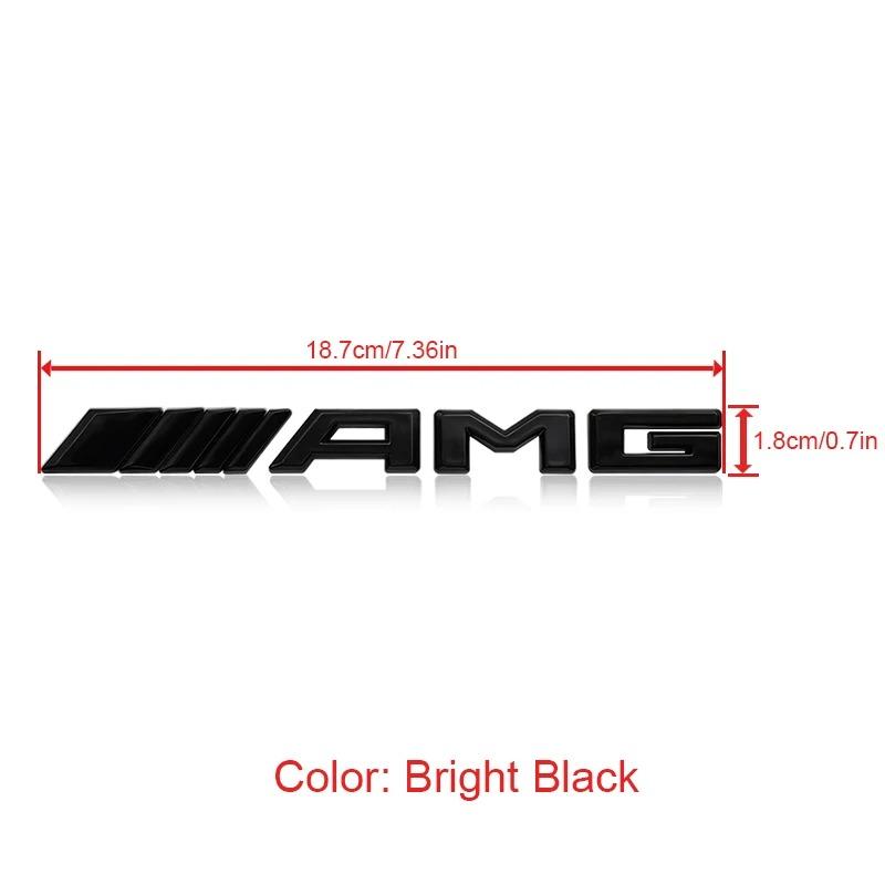 YVK5 3D ABS Car AMG Logo Badge Rear Trunk Emblem Stickers Decal For Mercedes Benz AMG A B C E G W211 W203 W204 W210 W124 Accessories