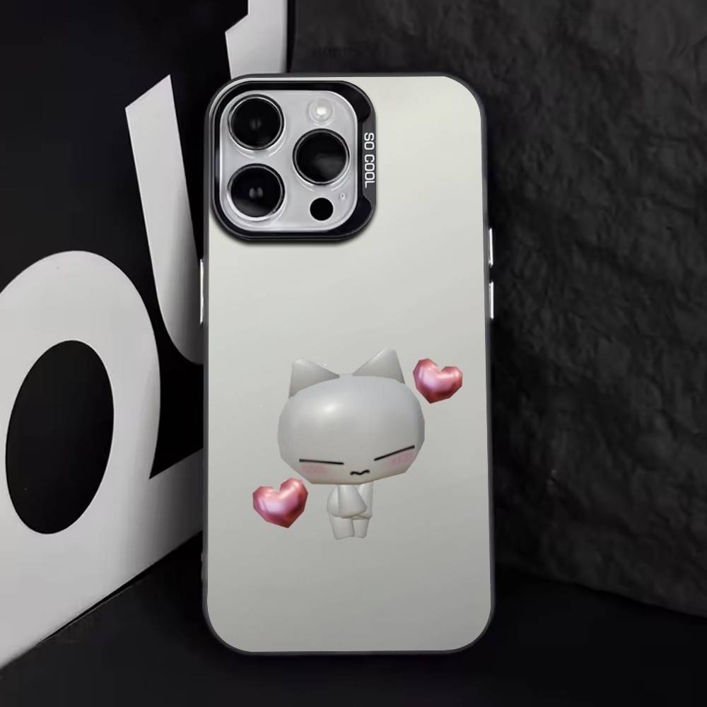

Cute Music cat PNG Phone Case For iPhone 17,16,15,14,13,12,11 Plus,Pro Max,XS,Colorful Silver Phone case Funda Cover iPhone14