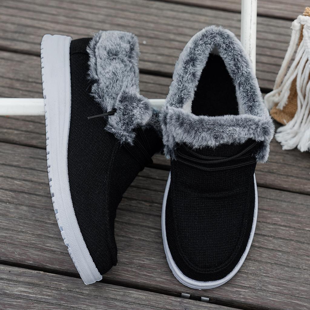 Women's Cotton Boots 2025 Fall/Winter Women's Warm Indoor/Outdoor Casual Slip-On Fleece-Lined Thickened Cotton Boots Size 45