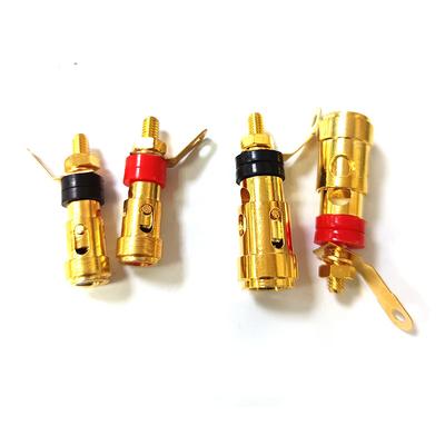 Złocone mosiężne zaciski głośnikowe, sprężynowe zaciski zaciskowe do kabli audio AMP Hifi, wzmacniacza i subwoofera
