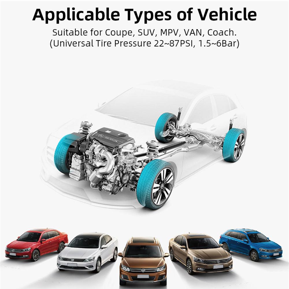 Tire Pressure Temperature Wireless Sensing Tire Pressure Monitor Solar Charging Suitable for Automobile Coupe Suv Mpv Truck