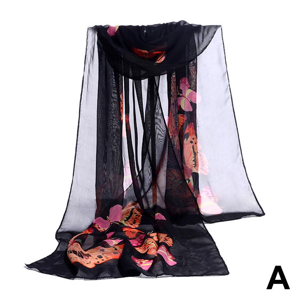 New Hot Fashion Party Scarves Shawl Butterfly Flower Shawl Wrap Silk Shawl Vintage Soft Soft La L6D0
