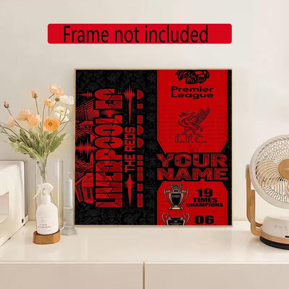 Liverpool Team Personalized Text Diamond Painting Round Diamond Mosaic Rhinestones Diamond Embroidery Craft Kit Wall Decor Without Frame