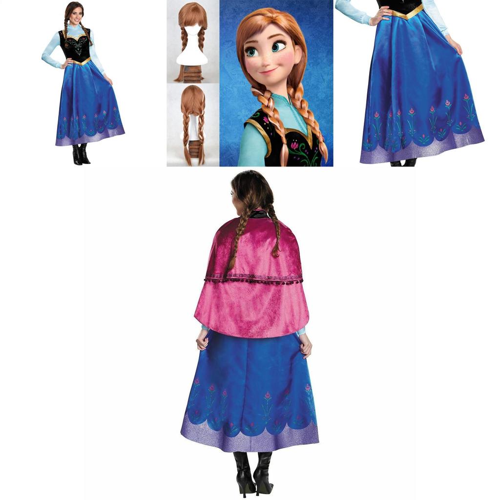 Enchanting Princess Anna Fancy Dress With Detachable Cape For Girls' Cosplay Adventures