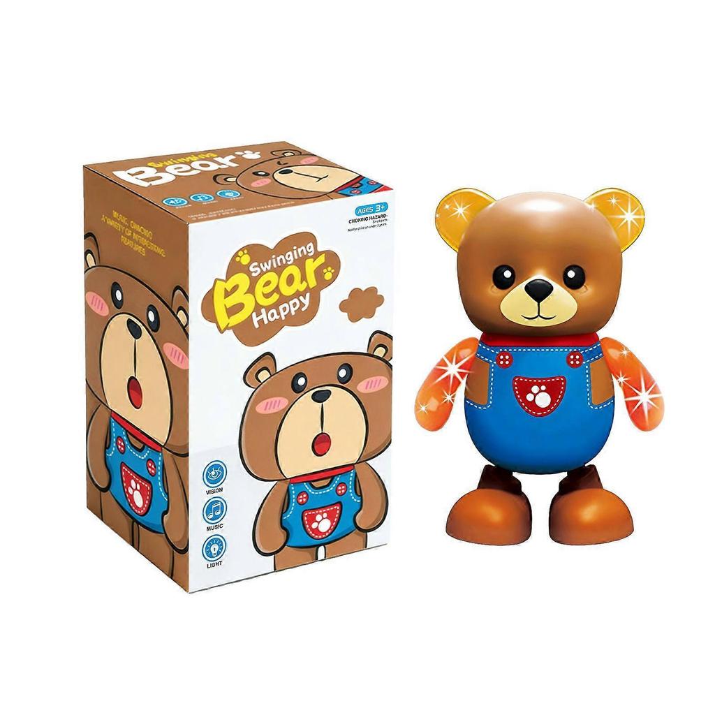 Electric Dancing Plush Toy - Light Up & Walk, Cute Cartoon Character with Music, Interactive Dance Toy for Kids, Battery-Powered Animated Gift for Chi