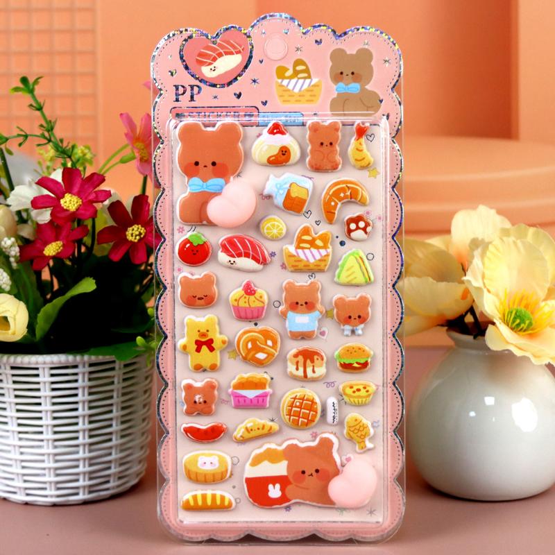 Cartoon Animal Soft Puffy Butt 3D Stickers Diy Laptop Scrapbook Phone Case Decoration Decals Decompression Gifts A5