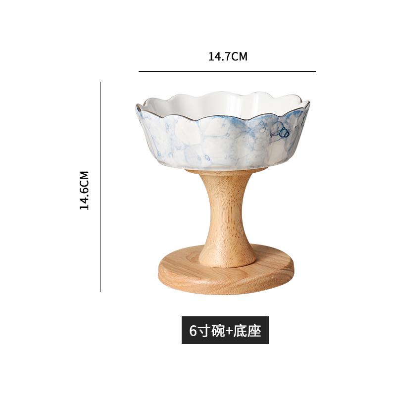 Ceramic Plate Dinner Plate Fruit Salad Bowl 2 Layer Cake Stand Tall Feet Cake Pan Display Stand Dessert Bowl Decorative Plates