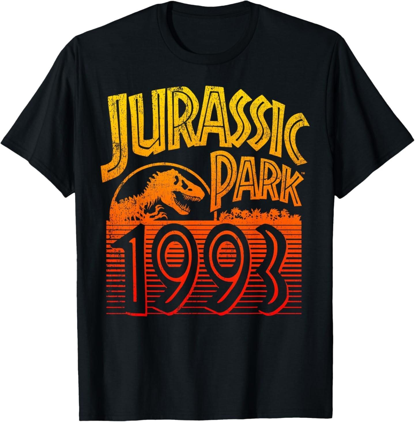 Jurassic Park 1993 Retro Poster T-Shirt Mens Womens Tees Top 2XL