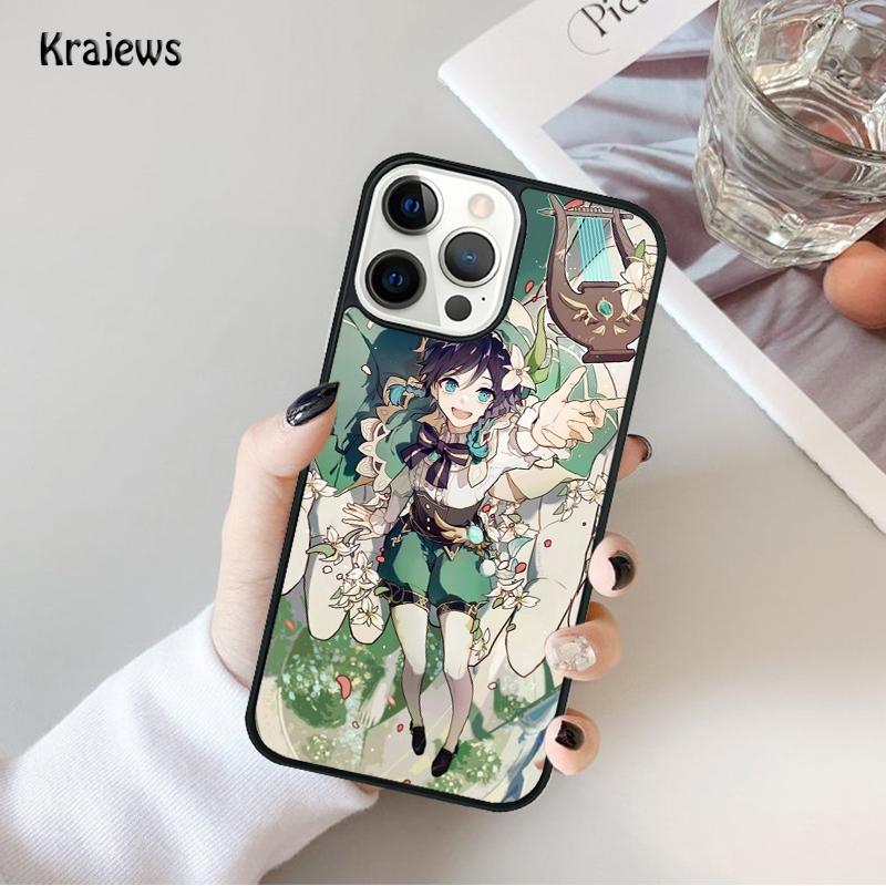 

Game Genshin Impact Venti Cute Phone Case For iPhone 17 Air 16 15 14 Ma Plus 11 12 13 Pro Ma Phone Cover coque iPhone 13
