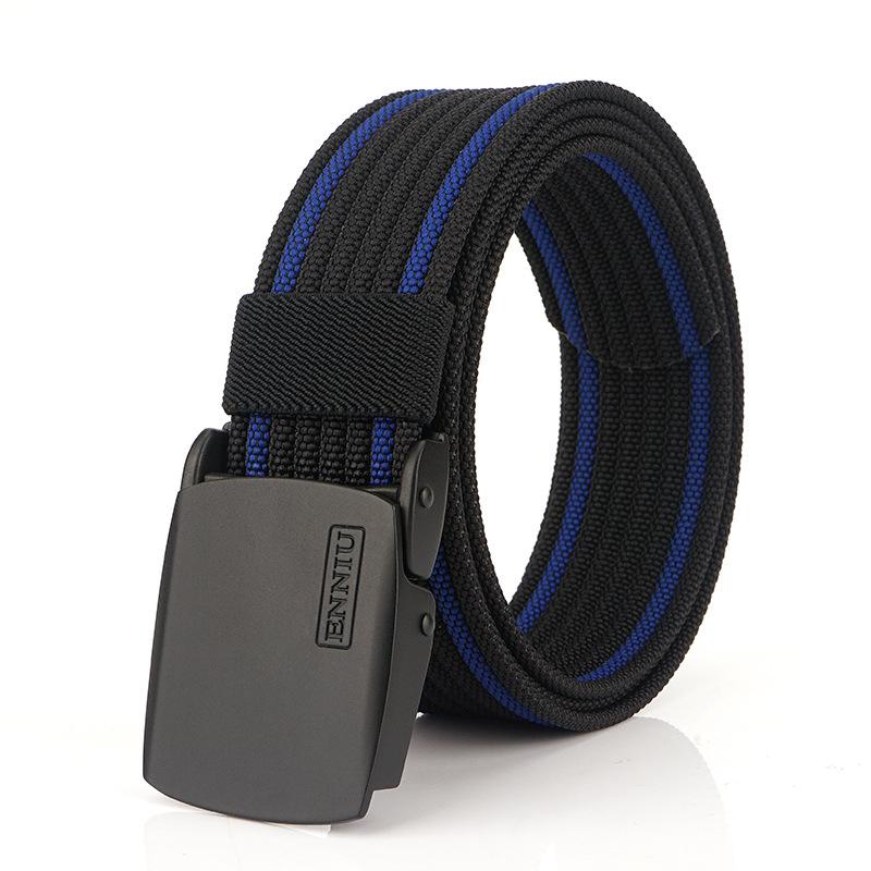 Neuer Pendlergürtel für Herren mit automatischer Schnalle aus Nylon, vielseitiger, dicker Doppelschichtgürtel für die Freizeit im Freien