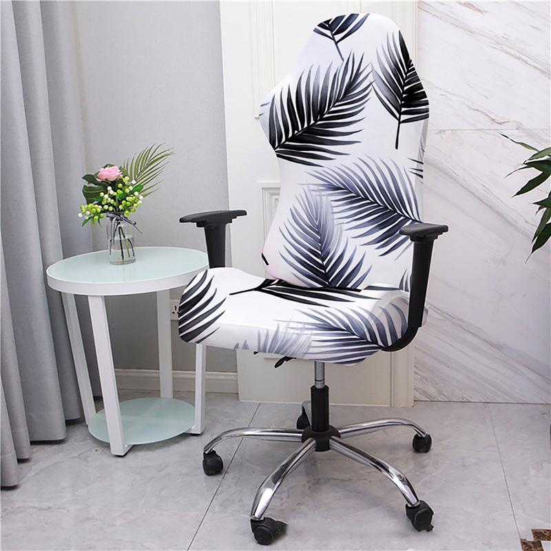Elastic Printed Armchair Cover Universal Computer Game Chair Seat Cover Home Office Backrest Armrest Swivel Chair Slippers