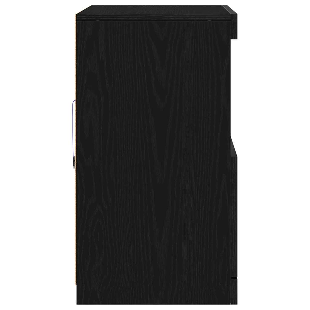LED Sideboard Black 60.5 x 37 x 67 cm Particleboard
