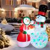 Inflatable Toy Snowman's Family Christmas Inflatable Model Luminous Inflatable Model Christmas Atmosphere Decoration Model