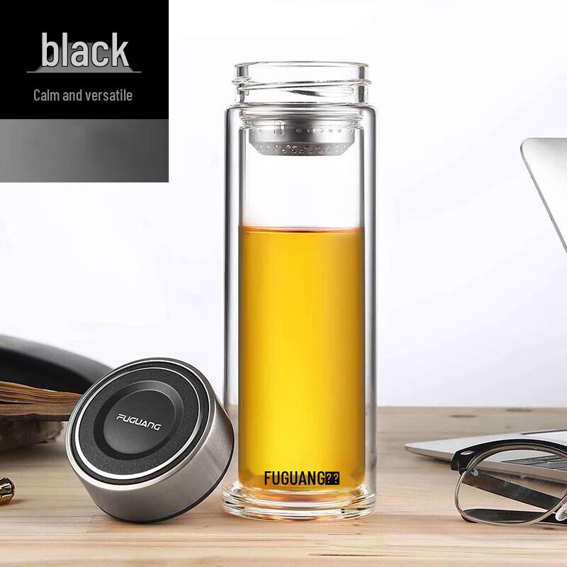 Fuguang Double-Wall Glass Tea Bottle