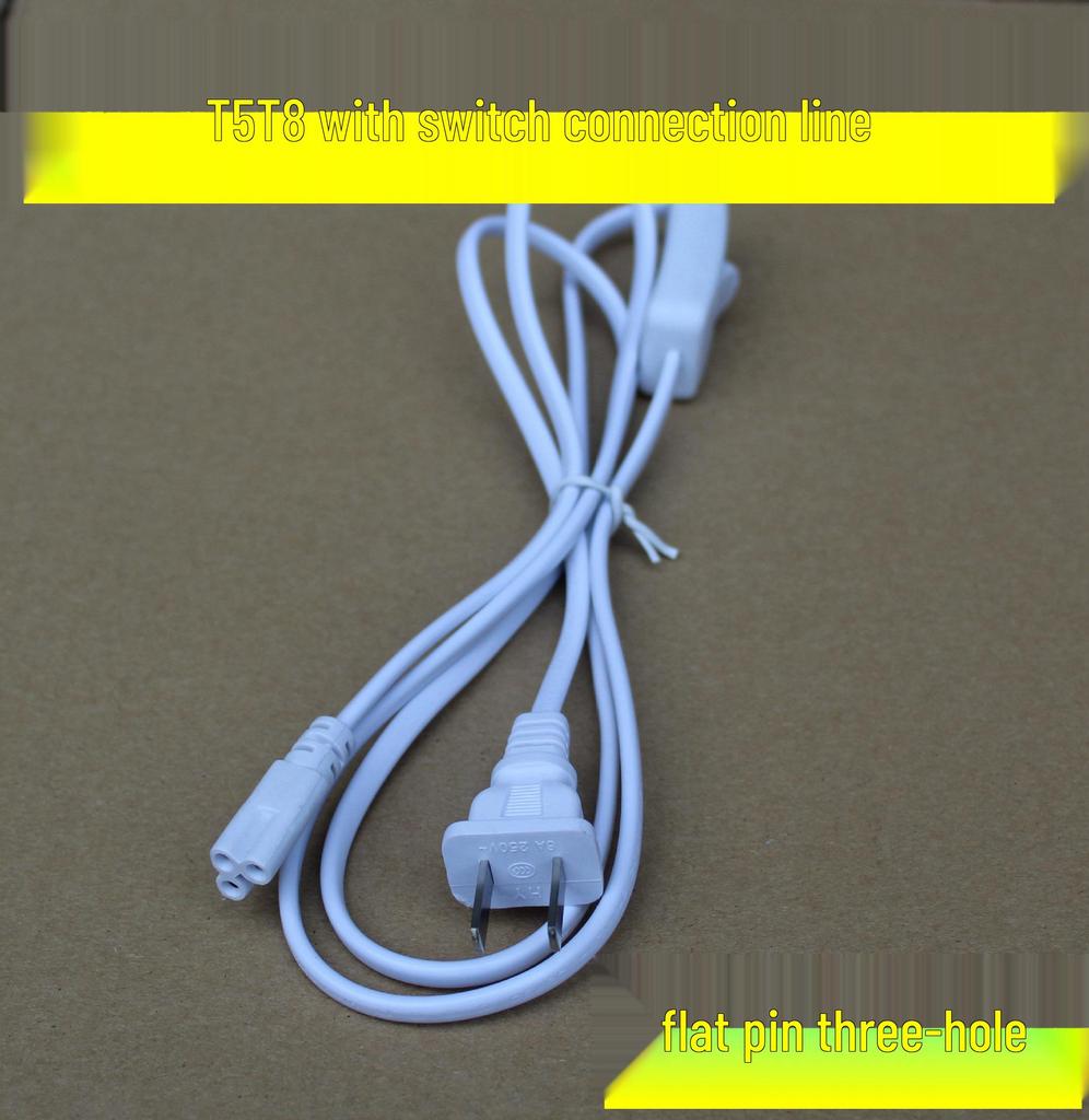 LED Tube Extension Cord: T5T8 with 303 Switch, 1 To 1.8m, Three-Pin Plug