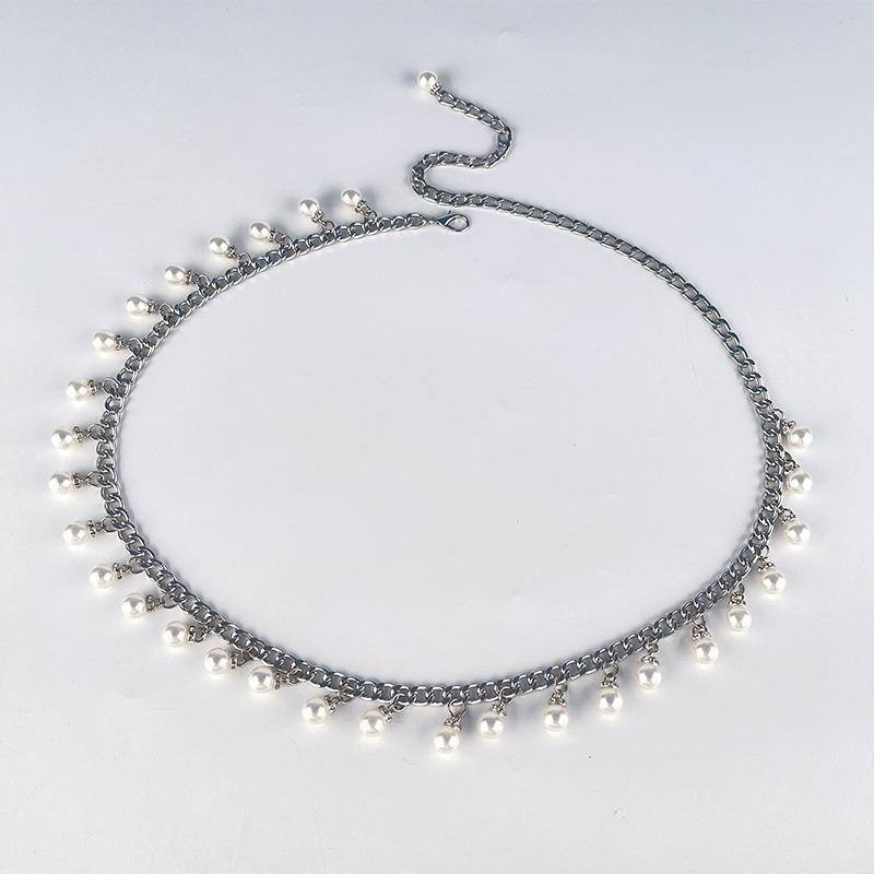 

Pearl Waist Chain Women s Sweet Decorative Tassel Belt Dress Accessories Simple Style Pearl Hanging Summer Waist Chain Accessories