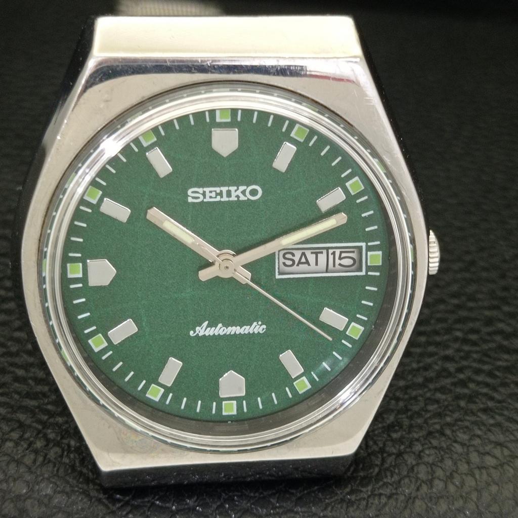 VINTAGE SEIKO AUTOMATIC 6309A JAPAN MENS GREEN COLOR DIAL WATCH A701641-5 R206c-a701641