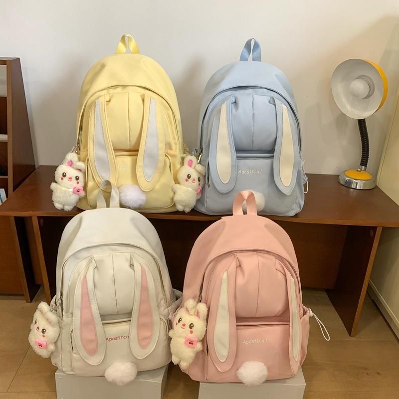 Student Schoolbag Girl's Cute Rabbit Ears Backpack Large Capacity Backpack