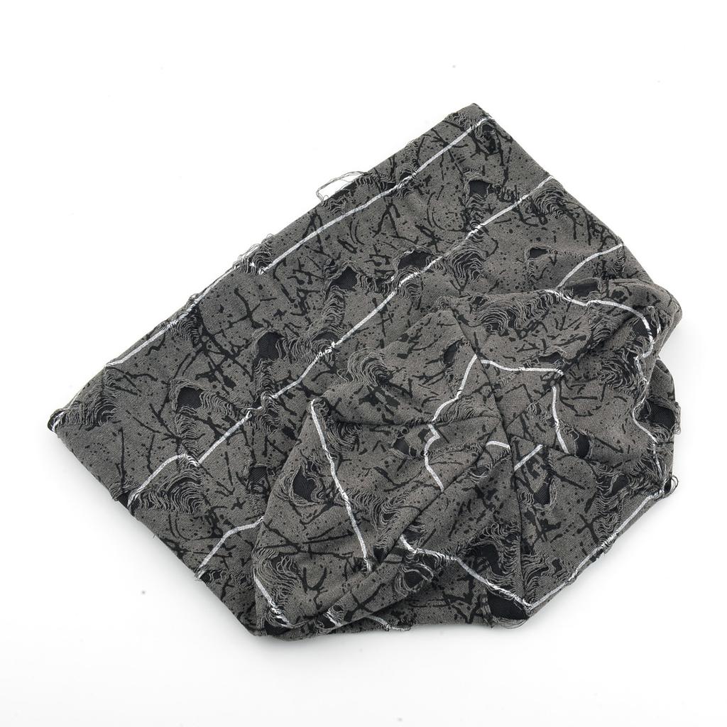Women's Spring Autumn Thin All-match Face-showing Small Baotou Cold Vintage Loose Trendy Cool Ripped Common Jacquard Beanie