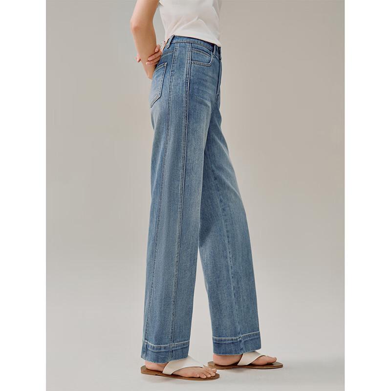 INMAN Retro Side Slit Cropped Straight Jeans for Women