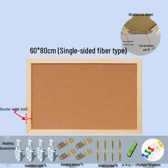 Pine Wood Frame Cork Bulletin Board for Photo Display and Kindergarten Decor