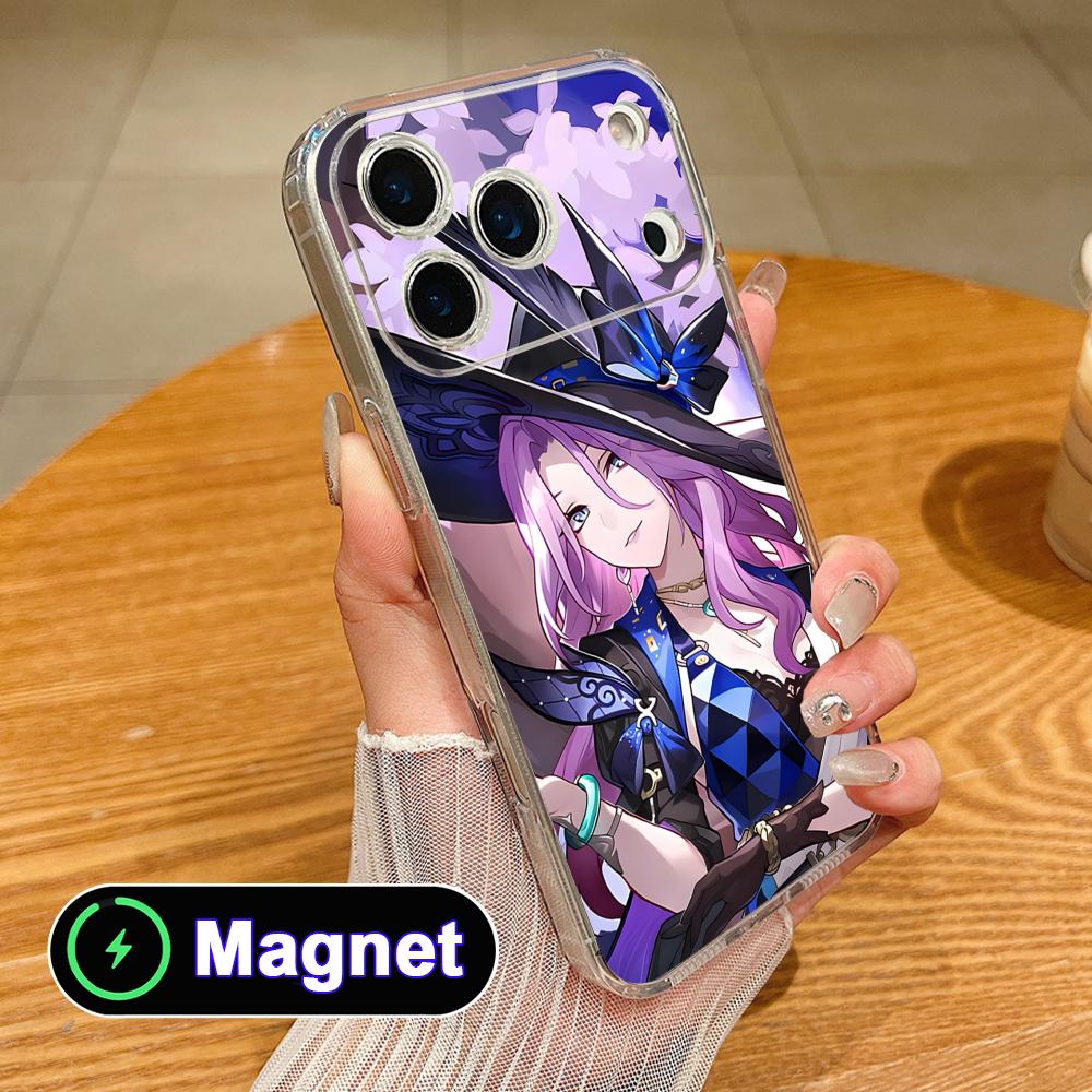 HSR Coque de téléphone portable Magsafe en TPU transparent Jade pour iPhone 17 16 15 14 13 12 11 Air Pro Max Plus Mini Housse Colorée