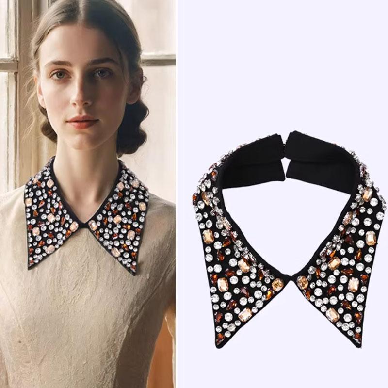 Fashion New Diamond False Collars Woman Crystal Removable Collar Women Necklace Fake Collar Detachable Tie Clothing Accessories