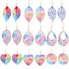 Vintage Colorful Leaf Heart Drop Dangle Earrings For Women Bohemian Metal Hollow Geometric Trendy Jewelry Boucle Oreille Femme