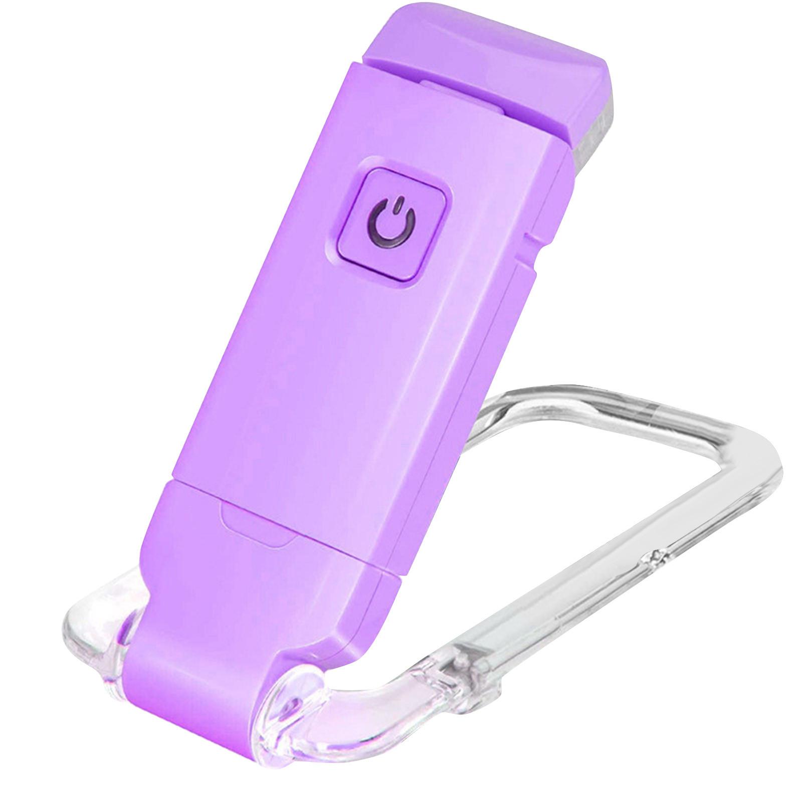 

Перезаряжаемая лампа для чтения книг, теплый белый свет, регулируемая яркость, светодиодные пристегивающиеся лампы для чтения в постели, автомобильная лампа для чтения для детей, книжные черви One Size фиолетовый