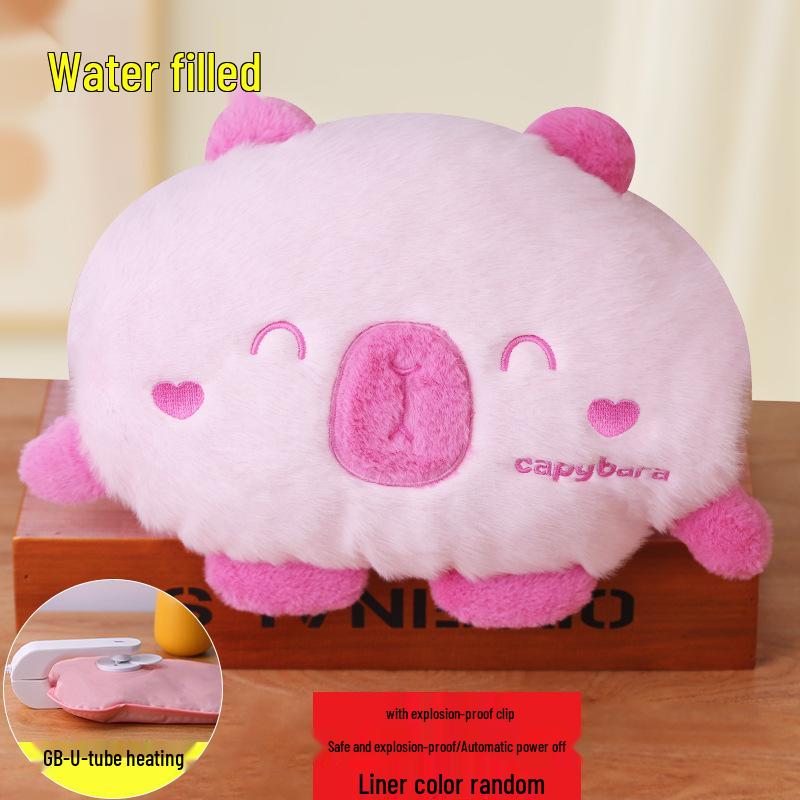Explosion-Proof Rechargeable Plush Hot Water Bottle: Cute, Warm Hand & Belly Warmer for Girls’ Dormitory