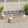 VidaXL Ensemble de canapés de jardin 7 pièces avec coussins en rotin beige 3347100