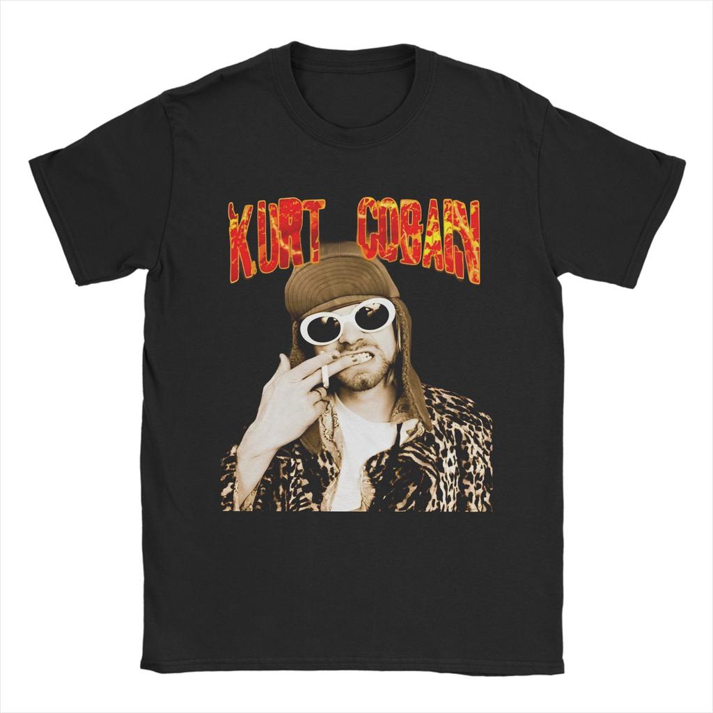 Kurt Cobain Guitar Rock-Nirvanas T Shirts Men Women 100% Cotton Vintage T-Shirts O Neck Tee Shirt Short Sleeve Clothes Plus Size