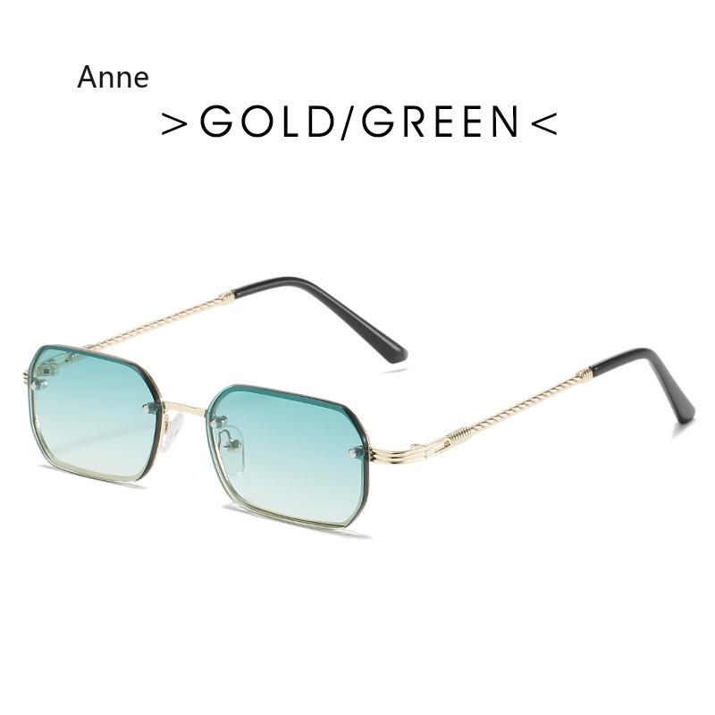 Rectangle Rimless Sunglasses Women Fashion Candy Color Square Sunglasses Men Lady  Designer Black Shades Glasses Gafas