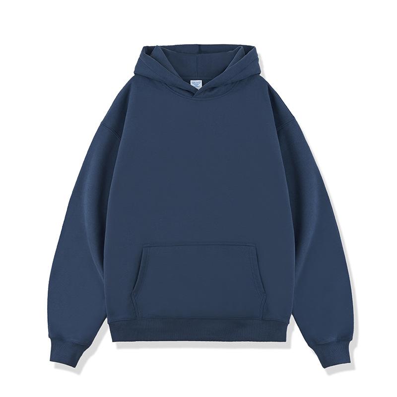 Autumn and Winter One Tone Blank Plus Velvet Thickened 450g Hooded Sweatshirt Men Heavy Hoodie Mens Clothes