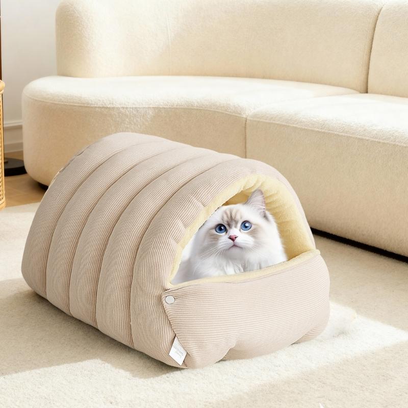 Abnehmbarer Bezug Plüschtierhaus Gemütliches Versteckbett für Hunde und Katzen Rutschfester Boden Maschinenwaschbar Tragbares Design