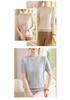 Stylish Ice Silk Short-Sleeved T-Shirt for Middle-Aged and Elderly Women