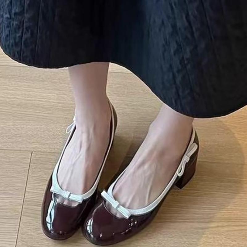 2025 Newest Genuine Mary Janes Shoes Women Round Toe Buckle Up Low Heel Flats Ladies Ballet Leather Woman
