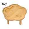Anti-spill Cat Bowl Elevated Ceramic Pet with Raised Stand, Flower Shape Whisker Friendly Food Stand Feeding Plate for Neck Protection,