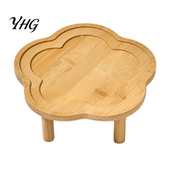 Anti-spill Cat Bowl Elevated Ceramic Pet with Raised Stand, Flower Shape Whisker Friendly Food Stand Feeding Plate for Neck Protection,