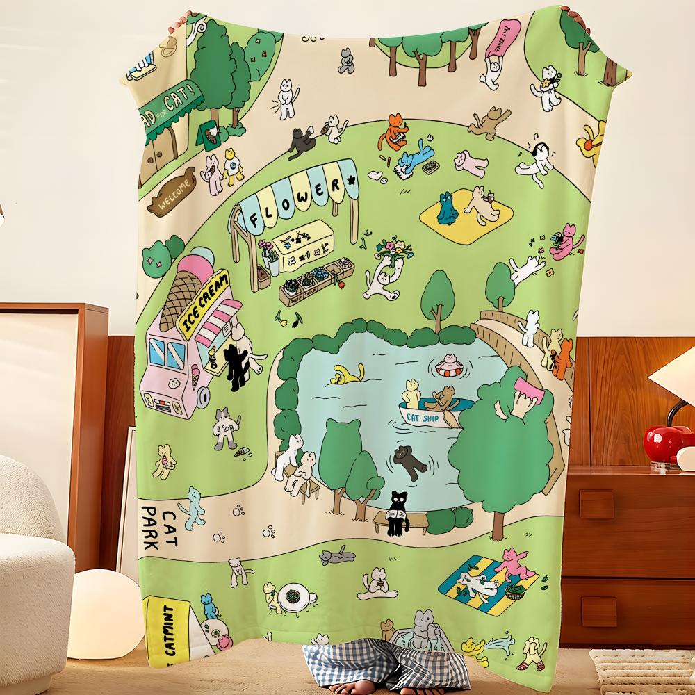 Art S-soupsoup Throw Flannel Throw Blanket, Lightweight Cozy, Durable Washable Cute Cool