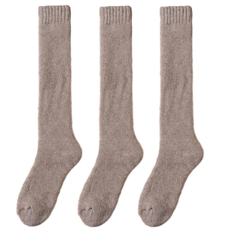 3 Pair Winter Thick Warm Knee-High Men's Wool Socks Men's Merino Calf Socks Casual Cashmere Terry Socks Fashion Stockings Men