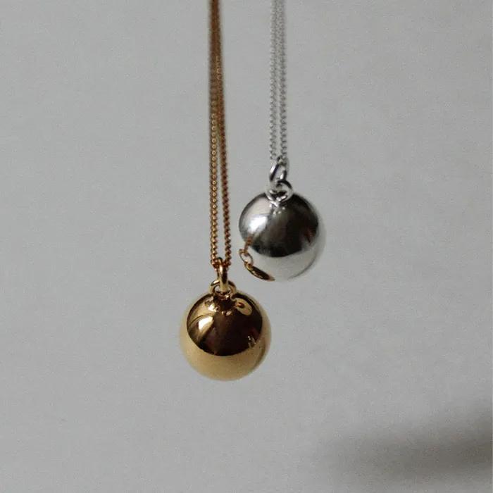 silver925 silver ball long necklace (2color)