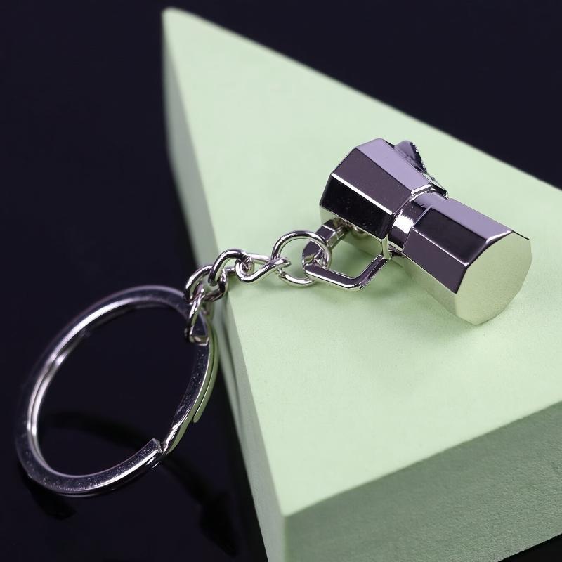 Mini Moka Pot Keychain Pendant Creative Coffee Barista Key Ring Cute Decor for Coffee Lovers Bag Accessory