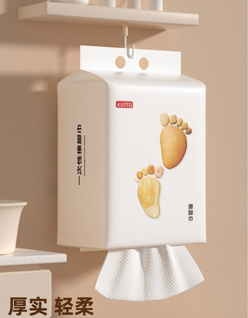 150Pcs 20x20cm Disposable Foot Wiping Cloth Multiple Scenarios Pure White Soft Absorbent for Home Hotel Foot Wipes Towel