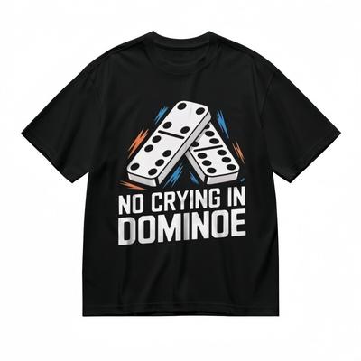 Herren T-Shirt mit weißem Domino Design Grafik Unisex Schwarz 100% Baumwolle T-Shirt USA