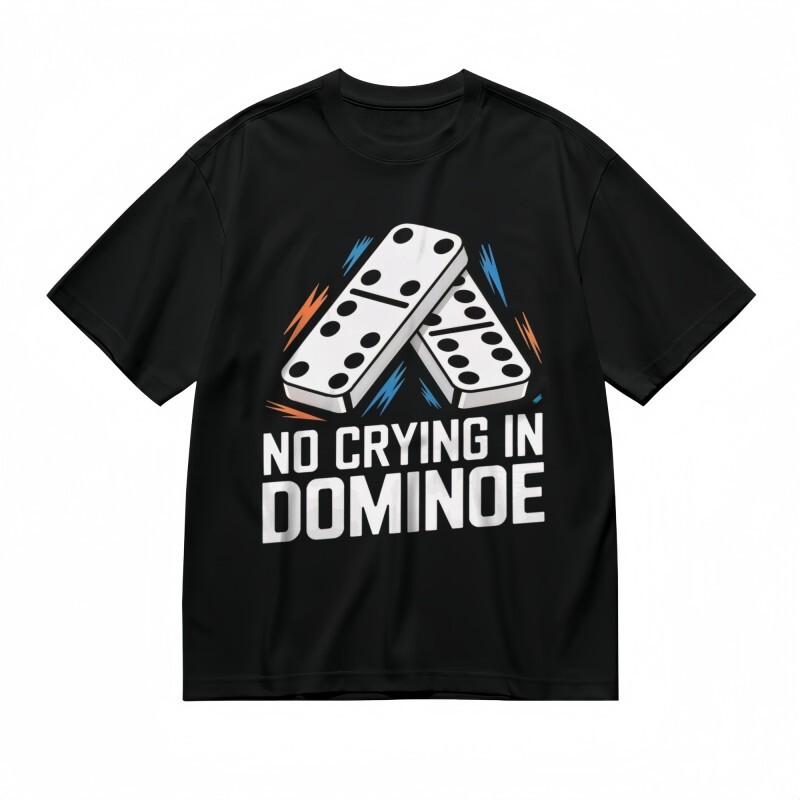 

Men s T-shirt With White Domino Design Graphic Unisex Black 100% Cotton Tee USA XL